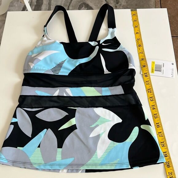 NIKE Women’s Mesh Floral Print V-Back 2-Piece Tankini Swim Set - Picture 10 of 13